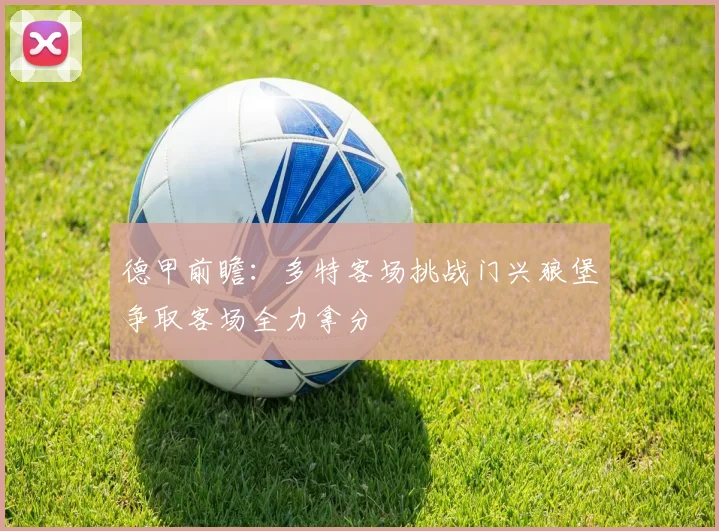 德甲前瞻：多特客场挑战门兴狼堡争取客场全力拿分